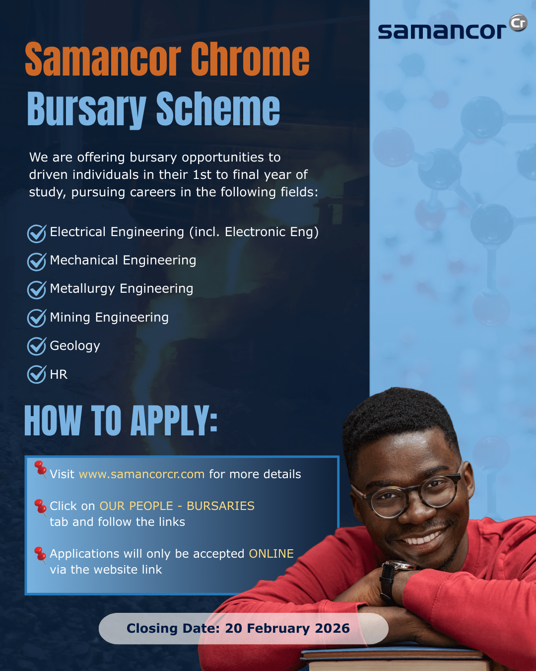 Samancor Chrome bursary programme advertisement